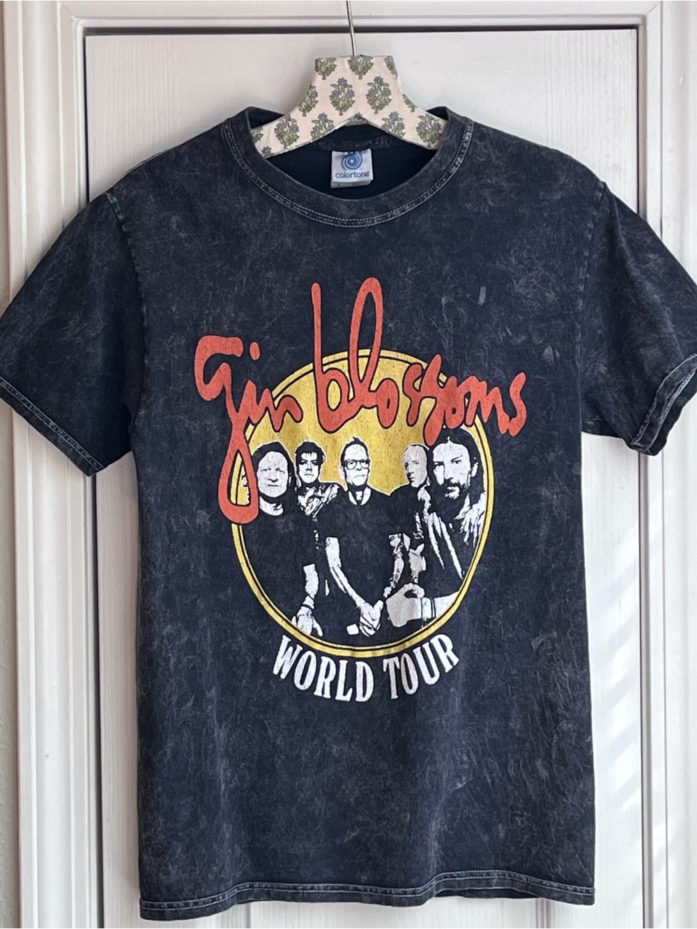 GIN BLOSSOMS World Tour Band Tee Black Mineral Wash Size Small Unisex